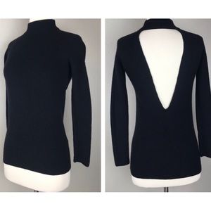 Wilfred mock neck open back sweater -Black - XS